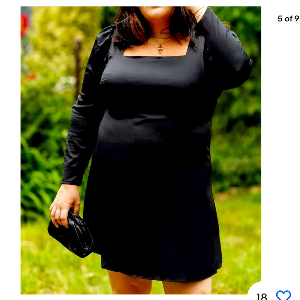 Danielle Bernstein black long sleeve mini dress size 20W